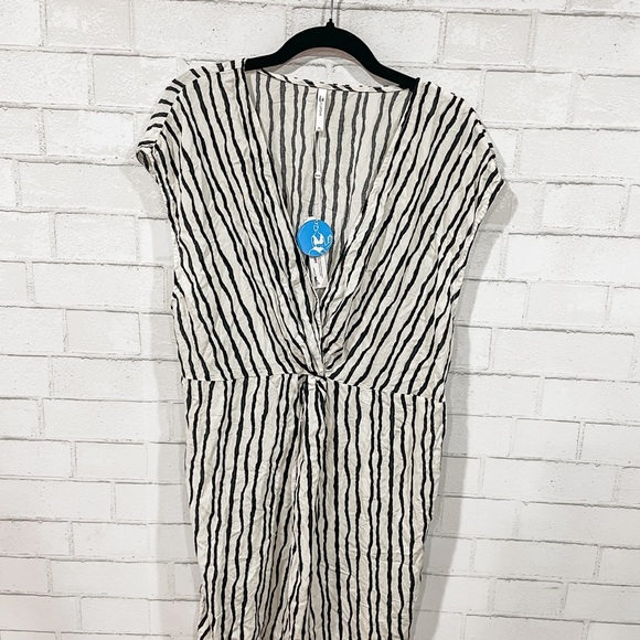 CUPSHE Eva Wave Striped V-neck Sleeveless Dress coverup XL - Picture 2 of 6